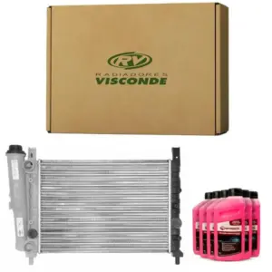 Kit Radiador Uno Mille 94 a 2013 Sem Ar Visconde Com Aditivo 6 litros
